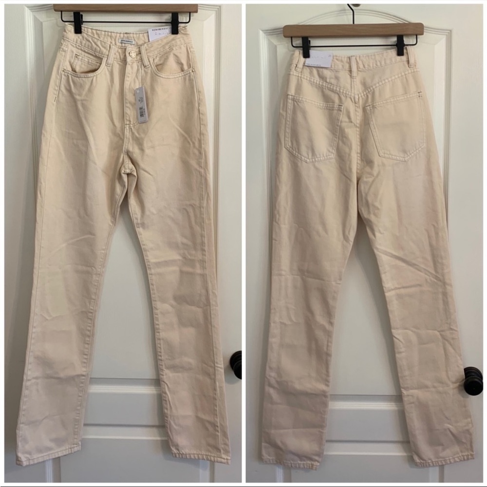 We Wore What cream icon boyfriend jeans size 25 - Picture 2 of 5